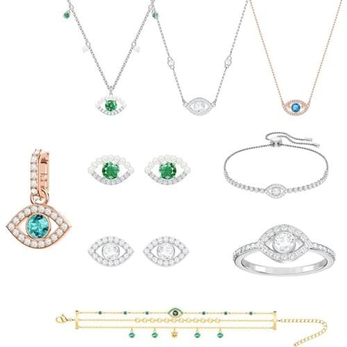 Fashion Ladies Jewelry LUCKILY Eye Jewelry Set Fashion Jewelry Set Lady Earring Necklace and Bracelet Fashion Jewelry