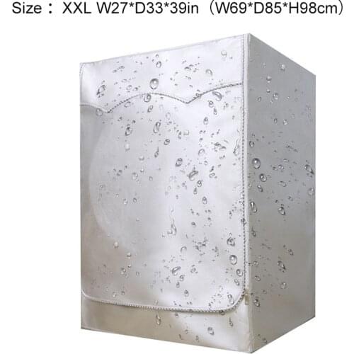 1PCS Silver Washing Machine Cover Waterproof Washer Cover Sunscreen Dust Proof Cover For Front Load Washer/Dryer