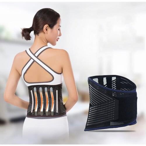 ALL FIT IN Medical Lower Back Support Belt Orthopedic Lumbar Corsets with Steel Straps for Waist Spine Corrector Back Brace Men