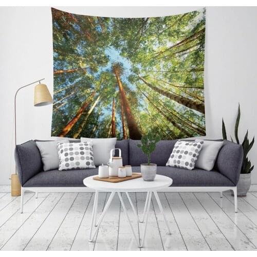 Fashion Tapestry 130*150cm Tree Forest Tapestry Beach Towel Picnic Blanket Living Room Wall Hanging Decor Home Decor Couch
