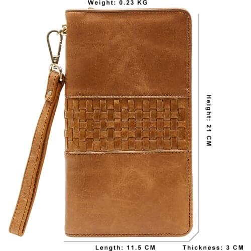 Men Wallets Genuine Leather Long Wallet Casual Clutch ID Card Holder Handbag Vintage Zipper Coin Purse Wallet Boyfriend Gift