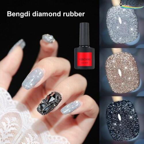 ELECOOL Nail Art Nail Polish Gel Polish Set Glitter Sequins Matte Effect Gel Long Lasting Base Top Coat Nails Art Design Hybrid