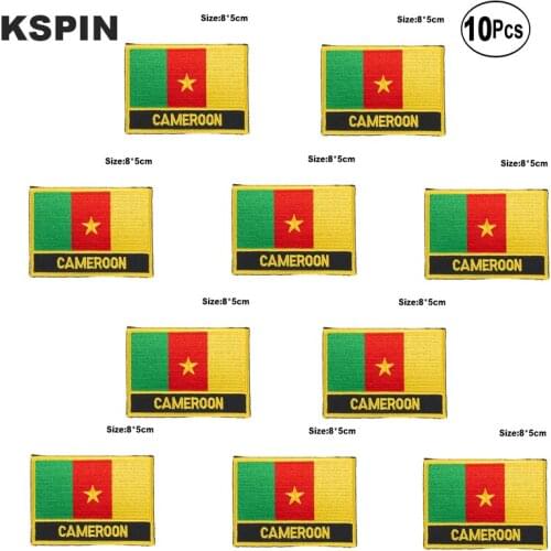 Cameroon Flag Embroidery Patches Iron on Saw on Transfer patches Sewing Applications for Clothes in Home&Garden