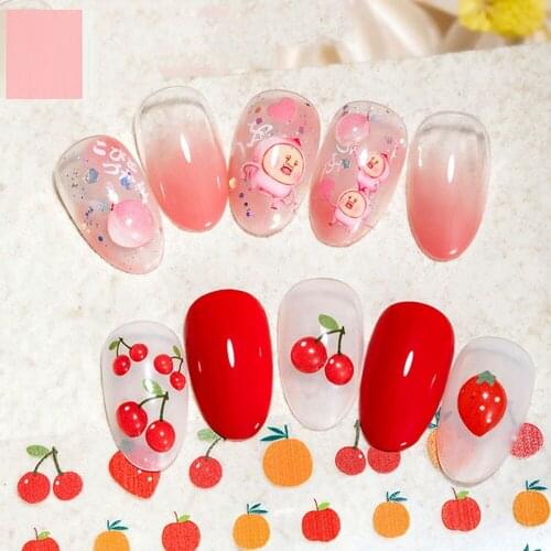 2021 New Summer Cute Fruit Nail Sticker Lovely Small Fresh Cherry Peach Orange Fruit Design Adhesive Applique Nail Decoration