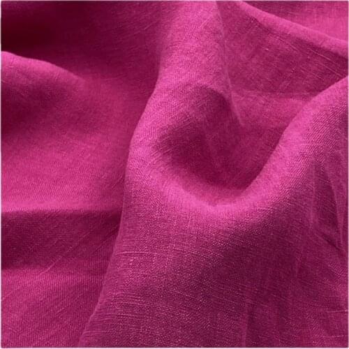 Width 55'' Solid Color High Grade Comfortable Thin Linen Fabric By The Yard For Pants Dress Cheongsam Material