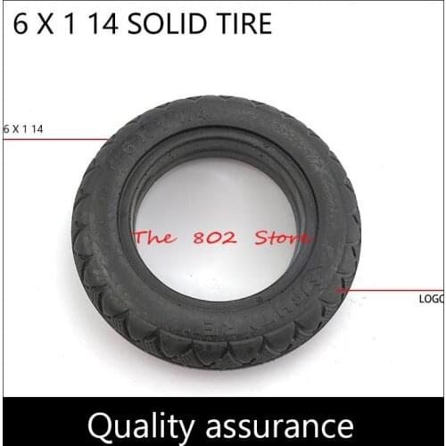 6X1 1/4 solid tires 6 inch non inflatable solid tyres for Folding Bicycle electric scooter Mini electric car