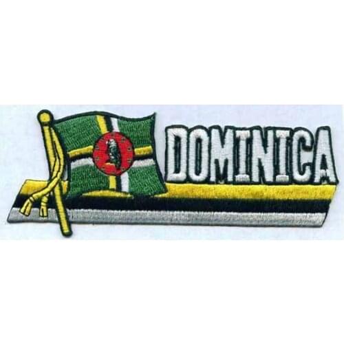 Dominica Flag Embroidery Patches Made of Twill with Heat Cut Border and Iron On Backing MOQ50pcs free shipping