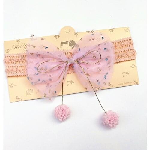 2021 New childrens hair band baby polka dots bows knotted headband headdress girl cute yarn baby girls bowknot hair accessories