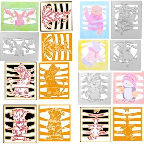 Rectangle Animals Frame Shape Metal Cutting Dies Stencil Scrapbook Album Embossing For Gift Card Making Handcraft 2019 New