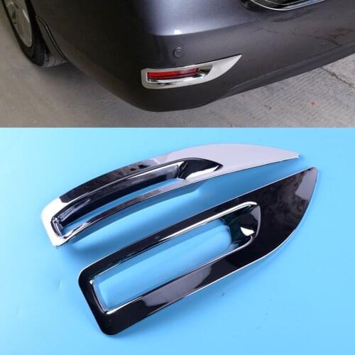 DWCX 2pcs Silver Plastic Rear Bumper Chrome Fog Light Lamp Trim Frame Cover Molding Fit For Nissan Sentra Sylphy 2013 2014 2015