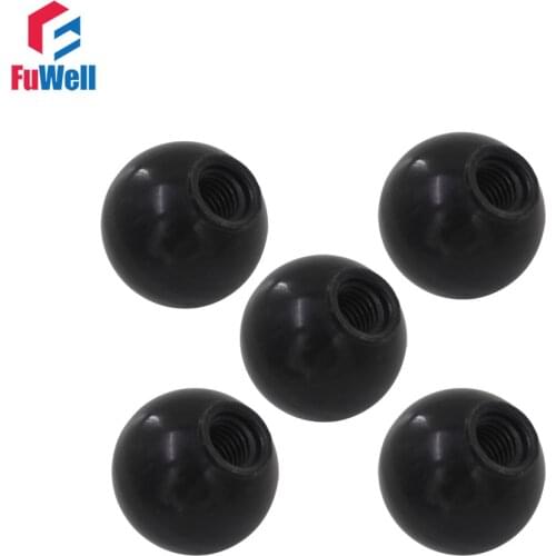 5pcs M16 x 50mm Ball Knob 16mm Thread 50mm Ball Diameter Bakelite Black Ball Lever Knob for Machine Tools Replacement