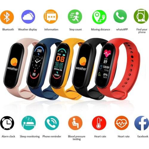 2021 M6 Smart Watch Men Women Heart Rate Monitor Blood Pressure Fitness Tracker Smartwatch Sports Bracelet Clock For Xiaomi IOS