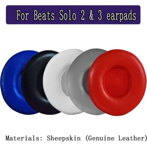 Replacement For Beats Solo 2 / 3 Wireless Earpads Earbuds foam Pillow Cushion Genuine Leather bluetooth Headphone accessories