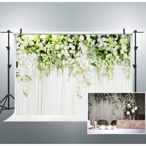 Bridal Floral Wall Backdrop Wedding Photography Dessert White Green Rose Flowers Reception Ceremony Decoration Party Photo Shoot