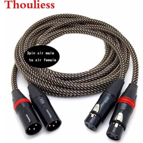 Thouliess Free shipping 5N OCC copper super Reference XLR balance interconnect cable 3pin XLR Male to Female connector cable