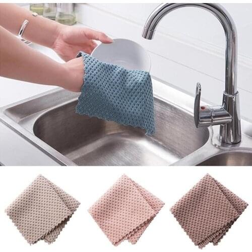 Kitchen Efficient Super Anti-grease Wiping Rags Absorbent Microfiber Cleaning Cloth Home Washing Dish Kitchen Cleaning Towel