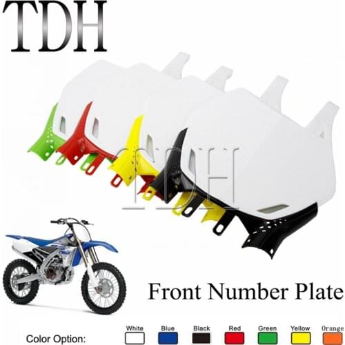 Universal Plastic Motorcycle Front Name Number Plate Black + White For Honda Yamaha Suzuki DRZ KX YZ Off Road Racing Motocross