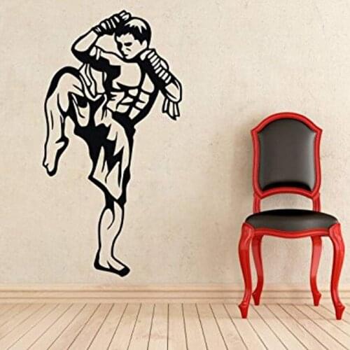 Vinyl Wall Decal Kickboxing Muay Thai Sports Wall Stickers Home Interior Decoration Murals Removable Art Wall Decor Decal B074