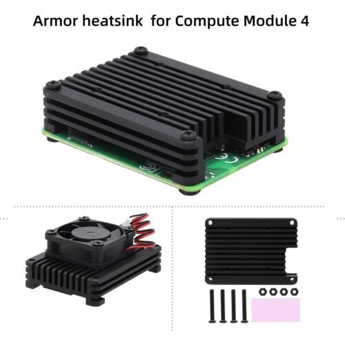 Raspberry Pi Compute Module 4 CM4 12mm Embedded Aluminum Heatsink / Cooler / Radiator / Protective Shell Support 30mm Fan