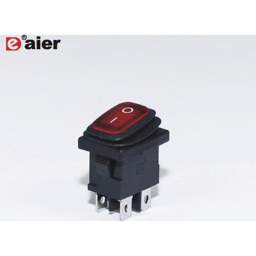 High Quality KCD1 4 Pin Rocker Switch Waterproof ON OFF 10A 125VAC 20MM DPST On Car Boat Push Button Switches With 12V LED