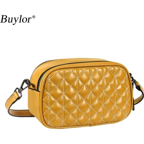 Buylor Quilted Crossbody Bag for Women Small Quilted Shoulder Bag PU Leather With Double Zipper Ladies Purse Two Shoulder Straps