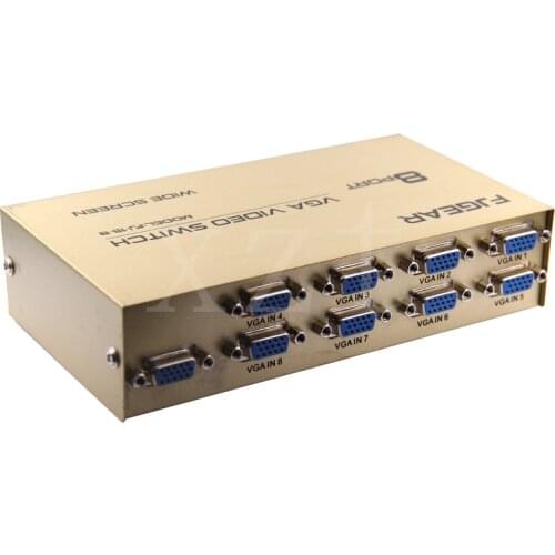 1pcs Newest Hot 8 Port VGA SVGA Switch Box 8 Input 1 Output VGA Monitor Share Switch for Computer TV Box