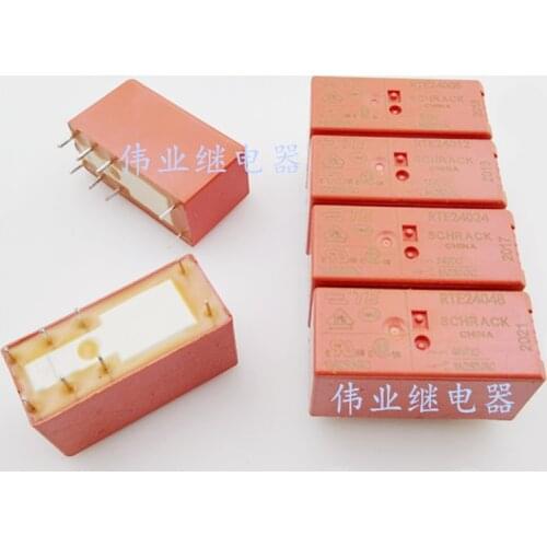 10PCS/lot Power relay RTE24005 RTE24012 RTE24024 RTE24048 8A250VAC 8pin Two groups of conversions