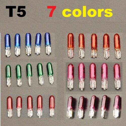 Dianshi 20pcs W2W T5 12V 1.2W glass car interior light dashboard warning lights halogen lamp
