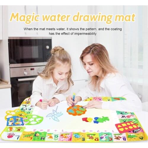 120x90cm Water Drawing Mat with Magic Pen & Stamp Set Painting Doodle Board Early Educational Toys Gift for Kids