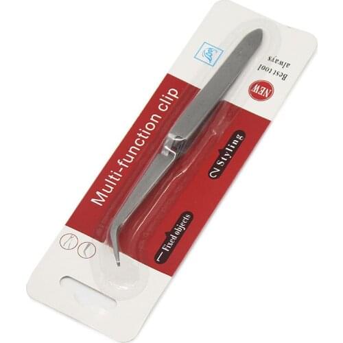 2pc x Stainless Steel Multi-Function Manicure Nail Art Clip Pincher Fix Tweezer Tool for Acrylic Gel Nail Tips X tweezers #2