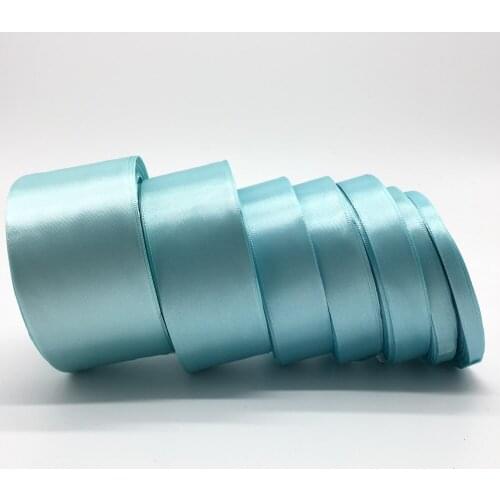 6mm 10mm 15mm 20mm 25mm 38mm 50mm(1Roll 25yds)Light blue Silk Satin Ribbon Wedding Party Decoration Invitation Card Gift Packing