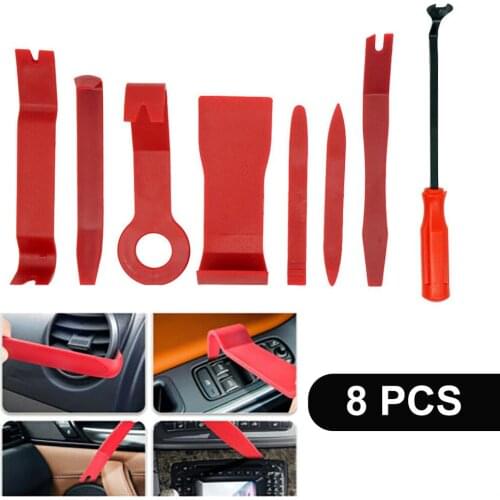 8Pcs Portable Auto Car Radio Panel Door Clip Panel Trim Dash Audio Removal Installer Pry Kit Repair Tool Hand Tools Accessories