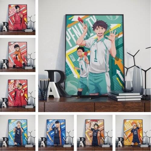 5D Diy Animation Diamond Painting Full Square/Round Diamond Inlaid High School Volleyball Teenager Mosaic Cross Stitch Home Deco