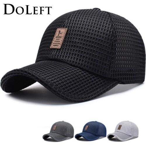 Unisex Mesh Mens Baseball Cap Adjustable Cotton Breathable Comfortable Sunshade Sun Hat Sunscreen Snapback Caps gorras hombre