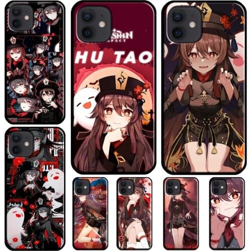 Hu Tao Genshin Impact Cartoon Case For Iphone 11 12 Mini Pro XS Max XR X 8 7 6 6S Plus SE 2020 5S Cover Shell Coque