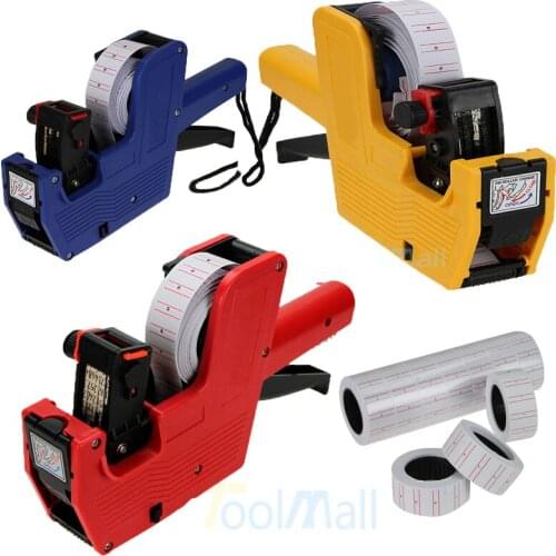 [ Fly Eagle ]Red ,blue and yellow 3 lots colors EOS 8 Digits Price Tag Gun +5000 White with Red lines labels + 1 Ink MX-5500 US