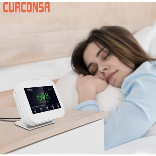 CO2 Gas Detector with Temperature Humidity Clock co2 meter air quality monitor detector de gas analyzer indoor CO2 Sensor