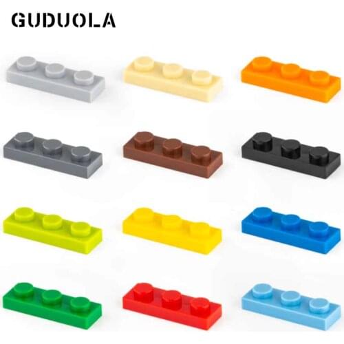 Guduola Building Block Plate 1X3 MOC Parts Compatible 3623 Base Brick Pixel Painting QR Code Small Particles Blocks 192pcs/lot