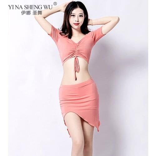 Sexy Adult Women Professional Belly Dance Costume Set Top Split Long Skirt thanks Oriental Practice Wear Performance Clothes