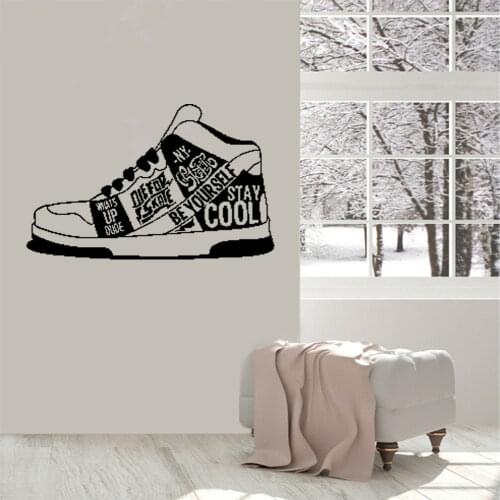 Sneaker Wall Decal Shoes Teenager Teen Room Cool Style Home Decoration Vinyl Wall Stickers Sport Room Art Mural Removable DW5791