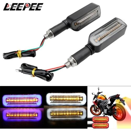 LEEPEE 2Pcs/set Flowing Flasher Tail Lamp 2 in 1 Blinker Indicators Motorcycle Turn Signals LED Turn Signal Light Brake Light