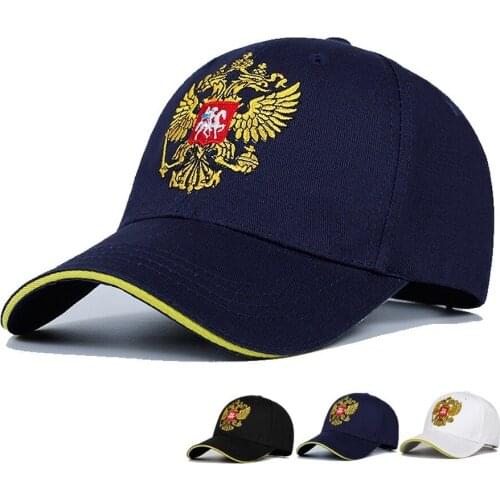 New Mens Neutral Cotton Baseball Cap Russia Badge Embroidery Snapback Fashion Sports Hat Men and women with Patriot Hat bone