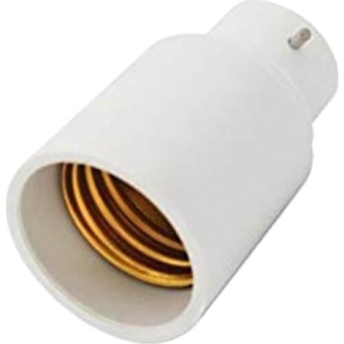 B22 to E27 Light Bulb Lamp Adapter Connector Light Base Screw Light Bulb Socket Flame Retardant Durable Non Electric Leakage