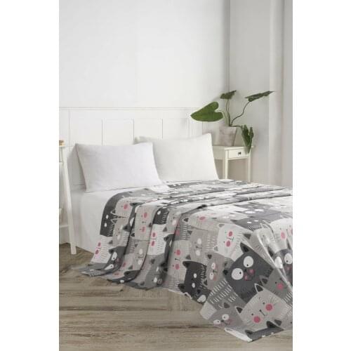 PIQUE Bed Linen Quilt Modern Summer Cotton Bed Linens For Summer Coverlet Queen Size Covers Bedclothes Duvet Cover Gray Cats