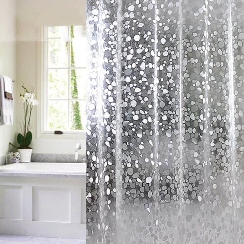 3D Sheer Shower Curtain PVC Mosaic Bathroom Curtains Odorless Mildew Proof Thickened Partition Curtains Home Decoration