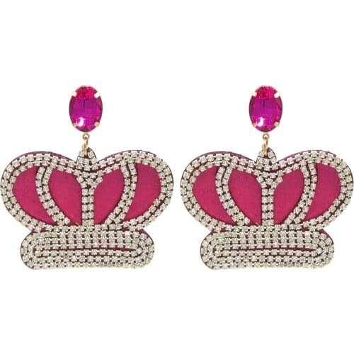 Zouchunfu Crown Dangle Earrings Jewelry Earrings For Women Crystal Earrings Big Earrings Boho Earings