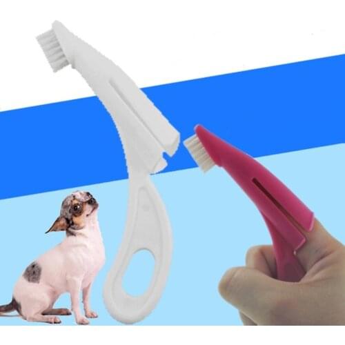 1PCS New Pet Finger Toothbrush Teddy Dog Brush Bad Breath Tartar Teeth Tool Dog Cat Cleaning Supplies 2 Colors Dog Toothbrushes