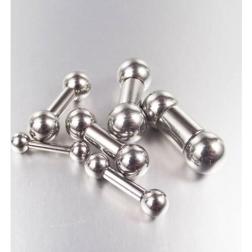 Big Ball Short Bar Stainless Steel Straight Barbell Rings Eyebrow Tragus Ear Piercing Nipple PA Ring Bar Lips Body Jewelry