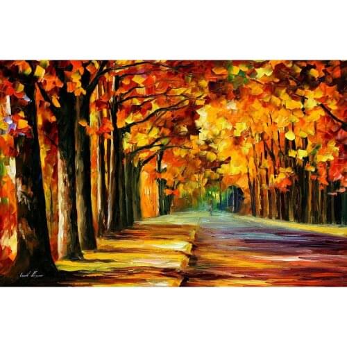 Landscape Modern paintings with Palette knife art oil on Canvas oak alley Handmade high quality