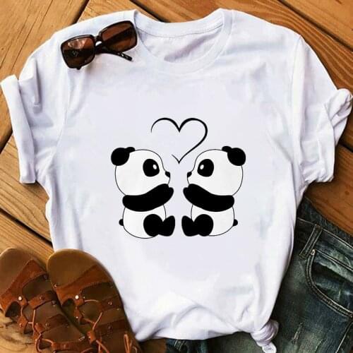 Streetwear Women T Shirt New Cartoon Panda Print O-Neck t shirt Female Summer Causal O Neck Short Sleeve Graphics Tee